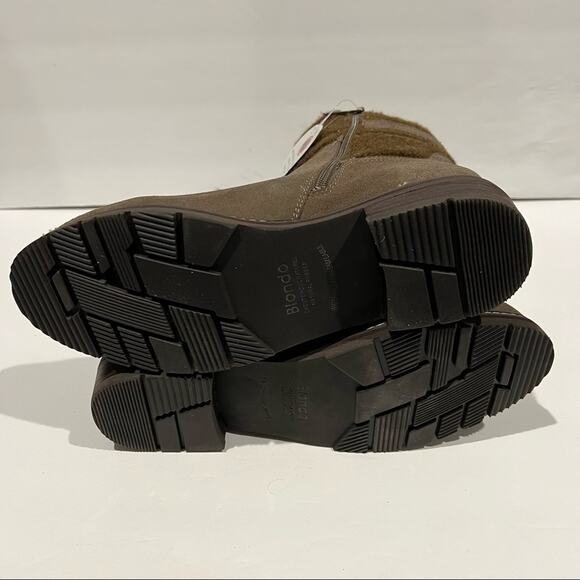 Blondo Women's Ankle Zip Vicky Leather Weatherproof Boot Buckle Dark Taupe 9.5 - Picture 10 of 14